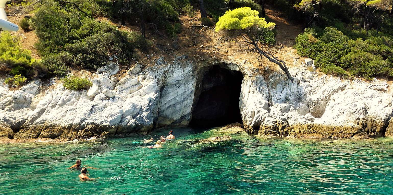 Blue Cave or Seal Cave at Skiathos